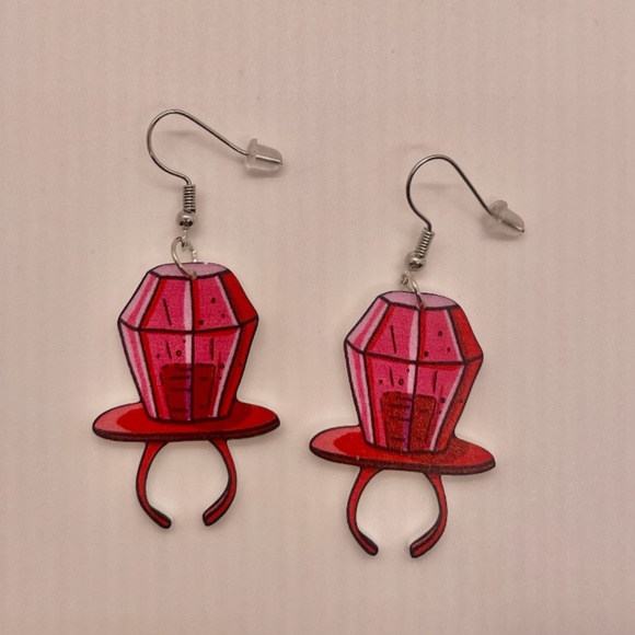 ❤️ FREE Ring Pop Candy Snack Food Chic Girly Cartoon Modern Drop Hippie Earrings - Picture 3 of 5